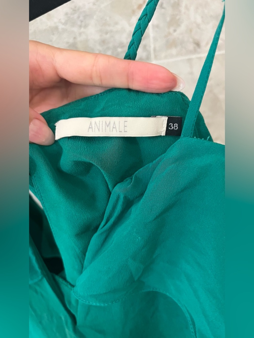 Animale Teal Green Cold-Shoulder Mini Dress - Picture 11 of 11